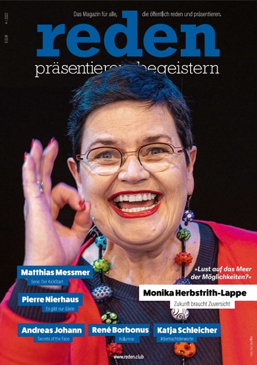 MOnika Herbstrith-Lappe Coverstory Magazin reden Cover